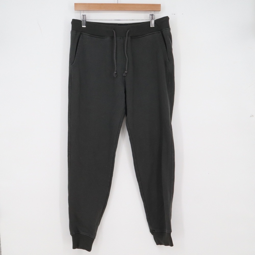 J.Crew Joggers Mens M Authentic Fleece Charcoal Grey Drawstring Excellent